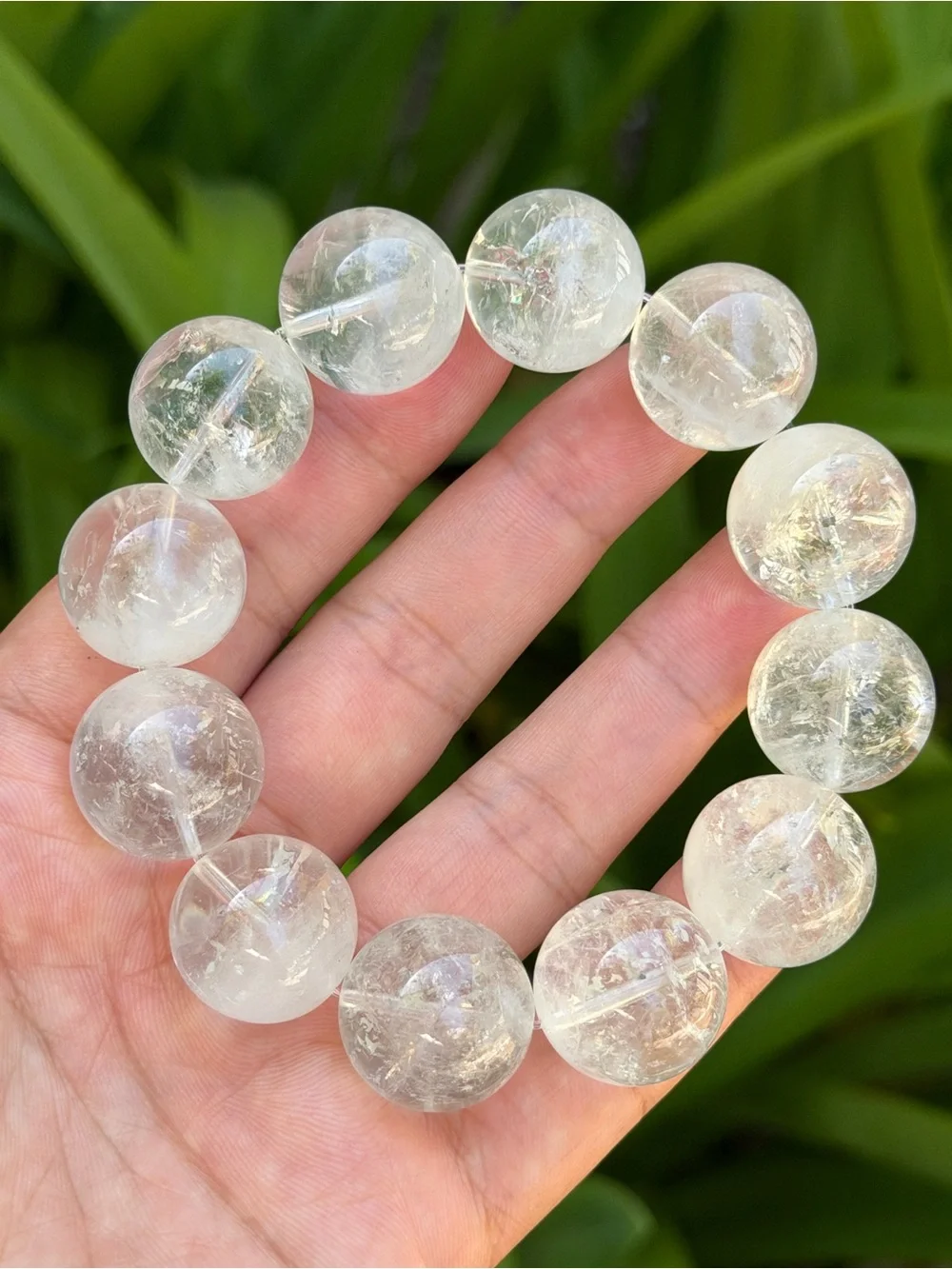 18mm super chunky rainbow clear quartz bracelet 1658
